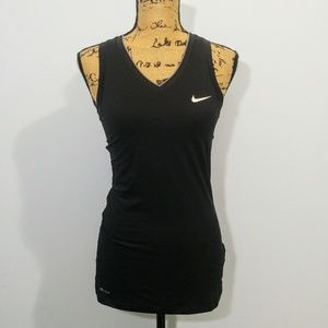Nike Pro Long Black Fitted Athletic Tank Top S